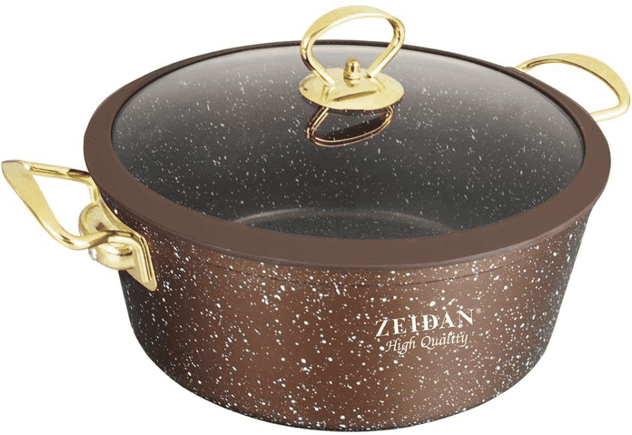 Кастрюля 4,5л ZEIDAN Bronze с антипригарным покрытием Granite Pfluon, крышка